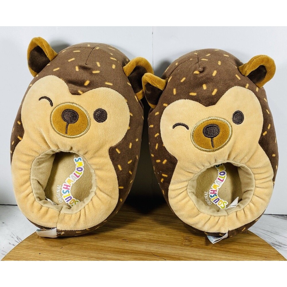SQUASHMALLOW BROWN BEAR  SLIPPERS SZ 4-5